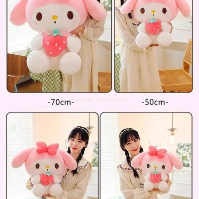 Gấu bông Melody ôm dâu đáng yêu - Size từ 30cm đến 85cm - Quà tặng gấu bông Kuromi mềm mại cao cấp - Gối ôm cho bé.