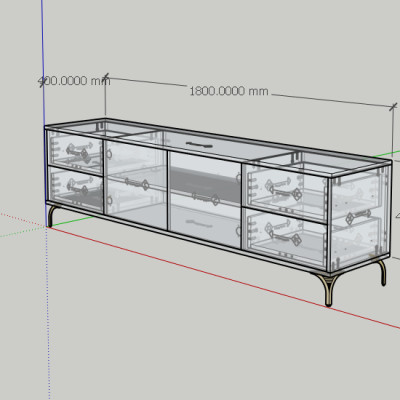 HAPPY FURNITURE , Kệ TV 2 cửa mở 4 ngăn kéo - HAPPI, KTV_082 , 180cm x 40cm x 52cm DxRxC