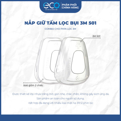 Phin Lọc 3M 6001, 6003, 6006 kết hợp tấm lọc bụi 5N11 cùng nắp giữ 501 lọc hơi hữu cơ xăng dầu phun sơn, chống độc