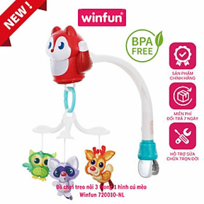 Đồ chơi treo nôi cũi, xe đẩy - 3 trong 1 tự động xoay và phát nhạc ru ngủ cho bé từ 0 tháng tuổi Winfun 720015