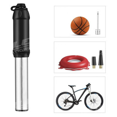 Bơm xe đạp mini di động BM-2218 kèm pad gắn vào khung xe, vỏ nhôm, 2 đầu van 120 Psi kèm phụ kiện - Mai Lee