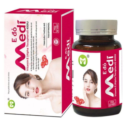 Viên uống làm đẹp da E Đỏ Medi - Hỗ trợ bổ sung vitamin E cho cơ thể, chống oxy hóa