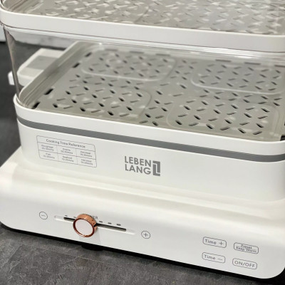 Nồi hấp điện đa năng 3 tầng LEBENLANG LBEL5031 siêu tiện lợi, dung tích 18L, công suất 900W - hàng chính hãng