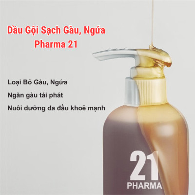 Dầu gội sạch gàu Pharma 21 Nhật Bản Dầu gội đầu chống gàu, sạch gàu & hết ngứa da đầu - Chai 600ml
