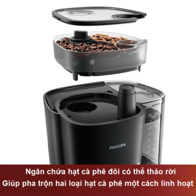 Máy pha cà phê Drip xay và pha tự động thương hiệu Hà Lan Philips HD7900/50 - Hàng chính hãng (BH 1 NĂM)