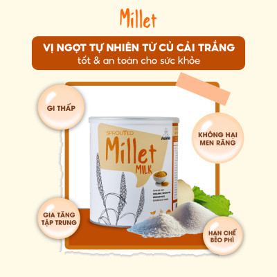 Sữa Hạt Millet 700g x4 Hộp (2.8kg) Vị Kê Tự Nhiên Cho Trẻ Từ 3 Tuổi & Người Lớn Sữa Hữu Cơ Bổ Sung Dinh Dưỡng Toàn Diện
