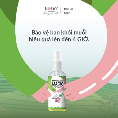 Kodo Mosquito Magic - Chai Xịt Đuổi Muỗi 50ml Toàn Thân Mùi Hương Thiên Nhiên An Toàn Cho Da