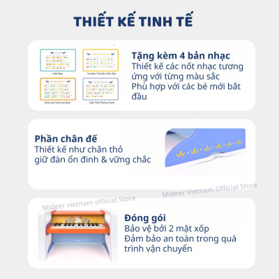 Đàn Piano Cho Bé Mideer Piano, Đồ Chơi âm nhạc cao cấp Cho Trẻ Em Từ 1,2,3,4,5,6,7 Tuổi