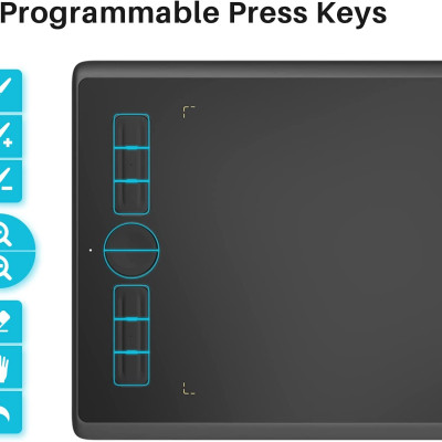 Tặng Găng Tay Vẽ Trị Giá 139K - Bảng Vẽ Cảm Ứng Huion Inspiroy H580X Màn Hình Rộng 8x5 Inch Bút Không Pin 8192 Lực Nhấn - Hàng Chính Hãng.Huion H580X Graphics Tablet Digital Battery Free Pen Tablets Signature Drawing Pad Phone Connectivity Chorm OS Androi