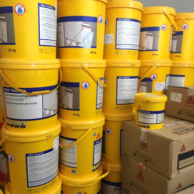Sơn chống thấm vách tường ngoài trời, chống thấm máng xối lộ thiên - Sika RainTite White (thùng 20kg)