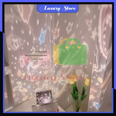 Đèn Ngủ Chiếu Ngàn Sao 6 phong cách kiêm đèn ngủ xoay tự động, nhiều màu sắc tuyệt đẹp - Hàng chính hãng