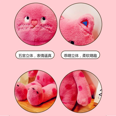 Thú nhồi bông mèo hồng chấm bi mặt quạo - Size từ 60cm đến 1m - Quà tặng gấu bông mèo giận dỗi mắt liếc dễ thương.