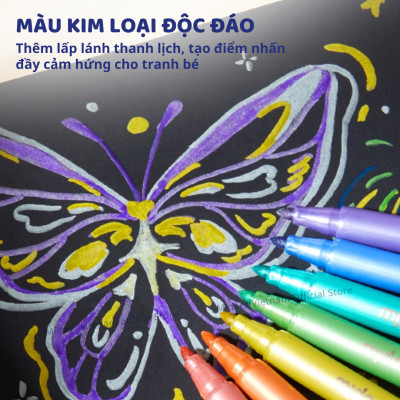 Bút màu Acrylic Markers Mideer,bút đánh dấu highlight cho bé
