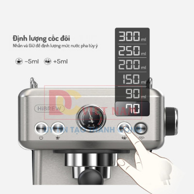 Máy Pha Cà Phê Espresso HiBREW H10A Cao Cấp Thương Hiệu Mỹ, Công suất 1350W - HÀNG NHẬP KHẨU, BẢO HÀNH 12 THÁNG