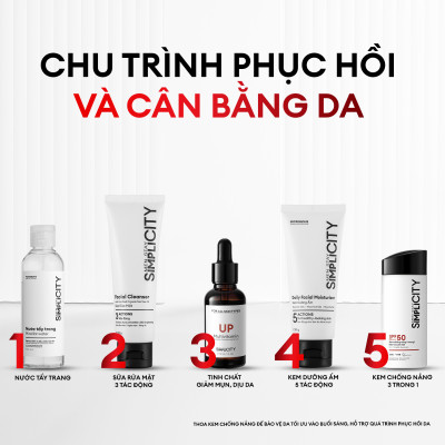 Serum Men Stay Simplicity phục hồi, cân bằng da đa vitamin chiết xuất rong nho cho nam Up Multivitamin Repair & Conditioning 30ml