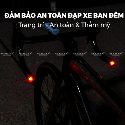 Đèn Ống Tay Lái Xe Đạp Mai Lee BT-06 Sạc Pin Type-C Giúp Trang Trí, An Toàn Ban Đêm, Phù Hợp Xe Đạp Có Ống tay lái có lỗ 16-23mm - Mai Lee