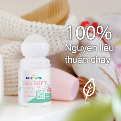 Combo 2 Lăn khử mùi, chống mùi không cồn cho da nhạy cảm Stanhome Deo Soft 50ml/lọ