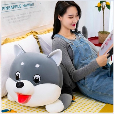 Thú nhồi bông chó husky lè lưỡi dễ thương - Size 90cm đến 1m1 - Quà tặng gấu bông chó husky êm mịn.