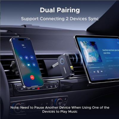 Bộ Thu Bluetooth 6.0 Ugreen 55546 BT509 – Hỗ Trợ LDAC, Khử Ồn, Cổng AUX 3.5mm – Hàng chính hãng