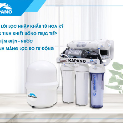 Máy lọc nước RO tủ kính cường lực Kapano 15 lít/giờ RO5-USA-100B - Hàng chính hãng