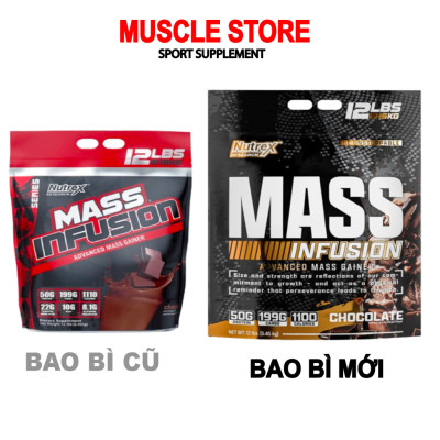 [Chính hãng] Nutrex Mass Infusion (5.4KG) Sữa Tăng Cân Tăng Cơ Nạc, Bổ Sung 50G Protein, 22G EAA, 10G BCAA, 19 Lần Dùng