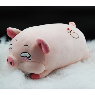 Gấu bông heo hồng mắt liếc vui nhộn, lợn mắt liếc đáng yêu siêu mềm (45cm--->75cm) vải miniso 4 chiều cao cấp mềm êm, an toàn cho trẻ nhỏ