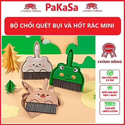 Bộ Chổi Quét Bụi Và Ki Hốt Rác Mini Chất Liệu Nhựa PP An Toàn Cứng Cáp, Cầm Tay Hình Thú Dễ Thương, Ngộ Nghĩnh - Hàng chính hãng 