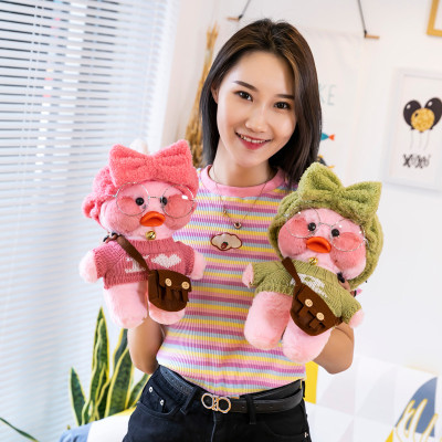 Gấu bông vịt má hồng Lalafanfan siêu cute full phụ kiện siêu hot (30cm) vải lông mềm mịn êm ái, an toàn cho trẻ