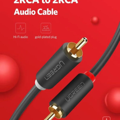 Ugreen UG30747AV104TK 1M màu Đen Cáp âm thanh Bông sen 2 ra 2 dương - HÀNG CHÍNH HÃNG