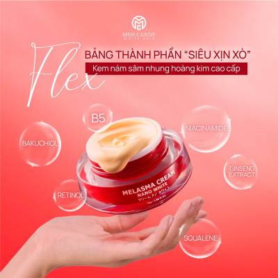 Combo 2 Kem Dưỡng Trắng Da Mờ Thâm Nám Sâm Nhung Hoàng Kim Cao Cấp Melasma Cream Nano White MISS CANDY 25g, Giúp Tái Tạo Da Bị Nhiễm Corticoid, Phục Hồi Làn Da Hư Tổn & Làm Săn Chắc Da - PHỤNG NGUYỄN