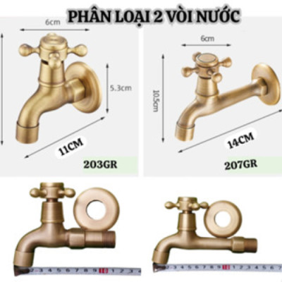 Vòi nước cao cấp cổ điểncchất liệu đồng thau đúc nguyên khối phong cách sang trọng