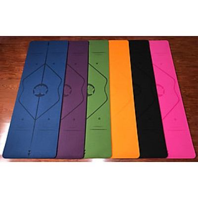 Bộ Thảm Tập Yoga Định Tuyến 8mm 1 lớp TPE + Kèm túi và dây buộc thảm