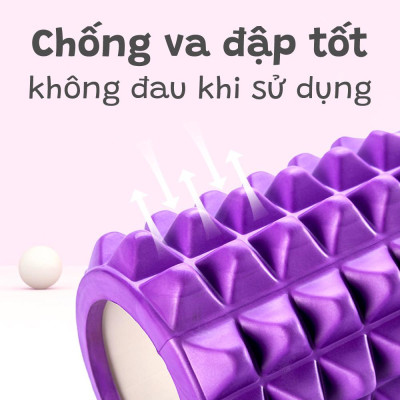 Con lăn Yoga Massage Foarm Roller 33X13CM, ống trụ lăn xốp thể thao giãn cơ có gai roam rollet cao cấp, ống lăn giãn cơ