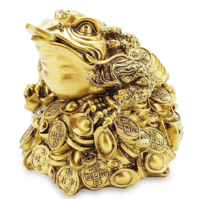 Tượng Cóc ngậm tiền phong thủy CTV33 18.8 x 22.4 x 20.4cm Tundo mạ vàng hoặc màu xanh lựa chọn