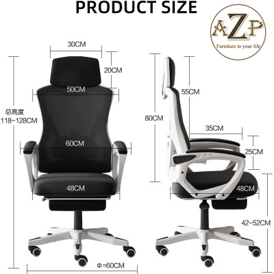 Ghế Trưởng Phòng  Ergonomic AZP-9908-TRẮNG Hỗ Trợ Cột Sống Lưng, Có Ngả Lưng