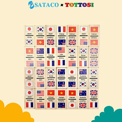 Domino thú, trái cây, cờ các nước đồ chơi bằng gỗ vô cùng đẹp và chất lượng