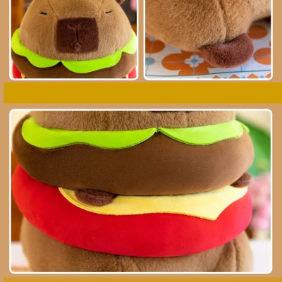 Thú nhồi bông Capybara bánh mì hamburger Đáng Yêu - Size từ 35cm đến 80cm - Quà tặng gấu bông chuột lang nước capy bara đáng yêu siêu mập