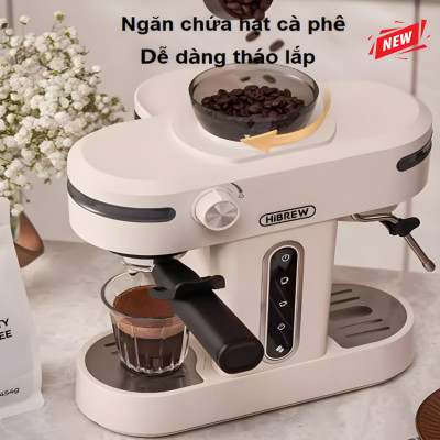 Máy Pha Cà Phê 3-trong-1 HiBREW H14 Espresso-Cappuccino-Latte Kết Hợp Máy Xay Cafe 15 Chế Độ, 1270W - Hàng Nhập Khẩu, Bảo Hành 12 Tháng