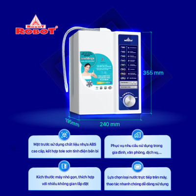 Máy Lọc Nước Điện Giải Ion Kiềm ROBOT ionMega 97 - Hàng Chính Hãng