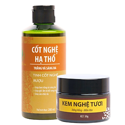 Bộ dưỡng trắng hồng da mặt và sáng da body Wonmom ( 1 kem nghệ tươi + 1 cốt n.ghệ hạ thổ)