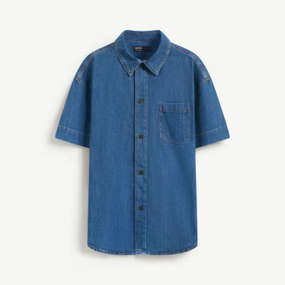 Áo sơ mi denim nam Form Loose - RT 10S25DSH001 | ROUTINE CÀ MAU