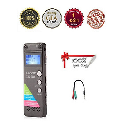 KHUYẾN MÃI KHỦNG, SỐ LƯỢNG CÓ HẠN - ROGTZ - Máy ghi âm Azone T30 Plus Ghi âm 80 giờ Dung lượng 8GB Micro kép Chống ồn chủ động Màn hình LCD Đa định dạng WMA, MP3, WAV Bảo mật Hội thảo Họp hành Ghi ý tưởng Hàng chính hãng
