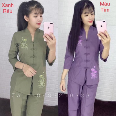 Đồ Lam Đi Chùa # Bà Lai Tim # Đồ Bộ Nữ # Quần Áo Nữ
