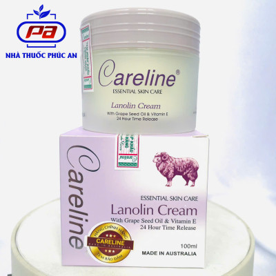 Kem dưỡng da mỡ cừu Careline Lanolin Cream 100ml giúp dưỡng ẩm, làm trắng, chống lão hoá và mềm da