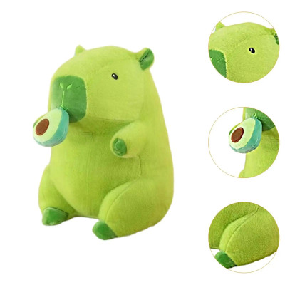 Thú nhồi bông capybara ăn bơ cute - Size từ 30cm đến 50cm - Quà tặng chuột lang nước xanh bơ êm mịn.