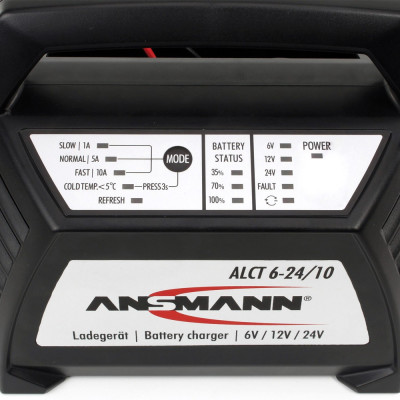 Bộ sạc Acquy đa năng ANSMANN ALCT 6-24V/10, Tặng kèm đèn đeo đầu ANSMANN HD3 - Hàng Nhập Khẩu