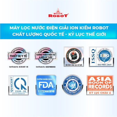 Máy Lọc Nước Điện Giải Ion Kiềm Robot IonSmart 38 Chức Năng Nóng Thông Minh Tạo 8 Loại Nước Điện Giải Để Bàn Treo Tường - Hàng Chính Hãng