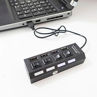 HUB Chia USB 1 Ra 4 Cổng Có Công Tắc - Hàng Nhập Khẩu