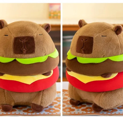 Thú nhồi bông Capybara bánh mì hamburger Đáng Yêu - Size từ 35cm đến 80cm - Quà tặng gấu bông chuột lang nước capy bara đáng yêu siêu mập