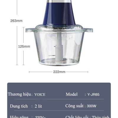 Máy Xay Thịt 2 Lưỡi Kép Yoice Y-JR65 (2L) - Hàng chính hãng
